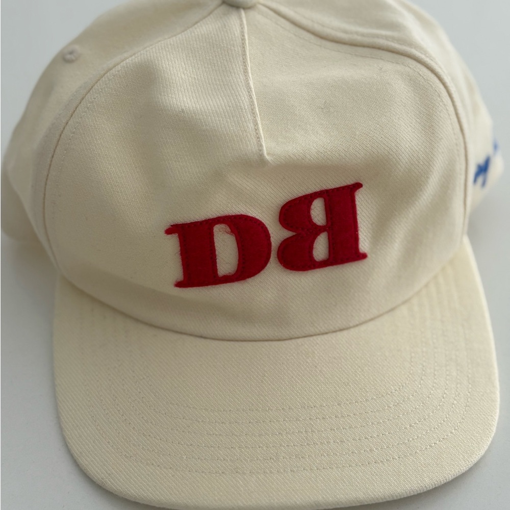 🧢 Dairy Boy Cream Ball Cap – NWOT – Red & Blue Logo – DB Front